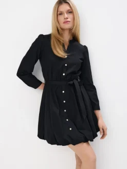 MOHITO Koszulowa sukienka mini czarny Outlet