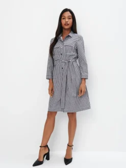 MOHITO Koszulowa sukienka mini czarny Outlet