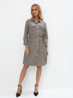 MOHITO Koszulowa sukienka mini beu017cowy Fashion