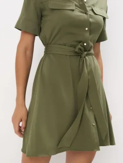 MOHITO Koszulowa sukienka mini khaki Clearance