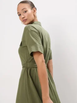 MOHITO Koszulowa sukienka mini khaki Clearance