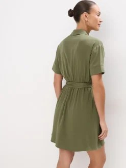 MOHITO Koszulowa sukienka mini khaki Clearance
