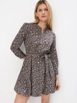 MOHITO Koszulowa sukienka mini we wzory beu017cowy Clearance