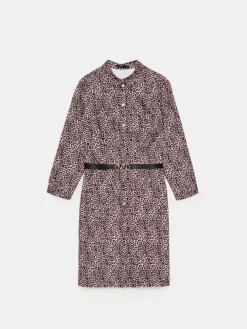 MOHITO Koszulowa sukienka mini z paskiem wielobarwny Outlet