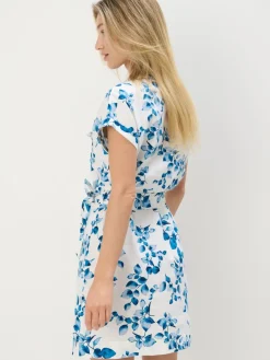 MOHITO Koszulowa sukienka mini z lnu i wiskozy biau0142y Discount