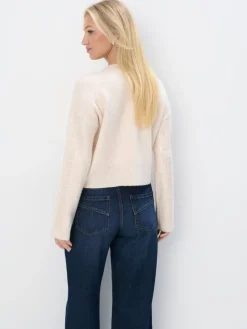 MOHITO Kremowy sweter z cekinami beu017cowy Sale