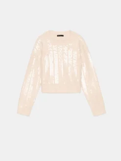 MOHITO Kremowy sweter z cekinami beu017cowy Sale