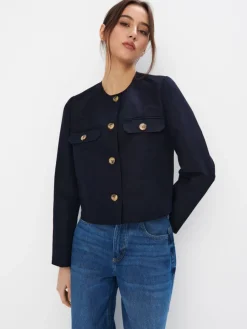 MOHITO Krótka kurtka wiosenna granatowy Fashion