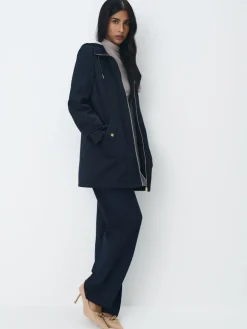 MOHITO Kurtka parka basic granatowy Fashion