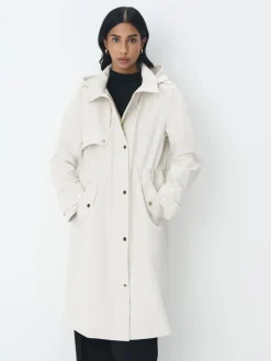 MOHITO Kurtka parka z kapturem kremowy Clearance