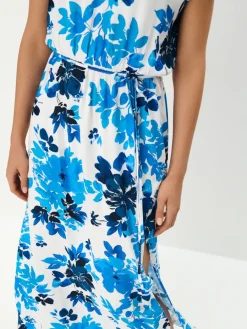 MOHITO Kwiatowa sukienka midi z wiskozy bu0142u0119kitny Fashion