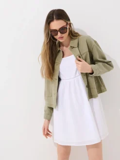 MOHITO Letnia biała sukienka mini biau0142y Fashion