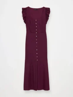 MOHITO Letnia burgundowa sukienka midi mahou0144 Clearance