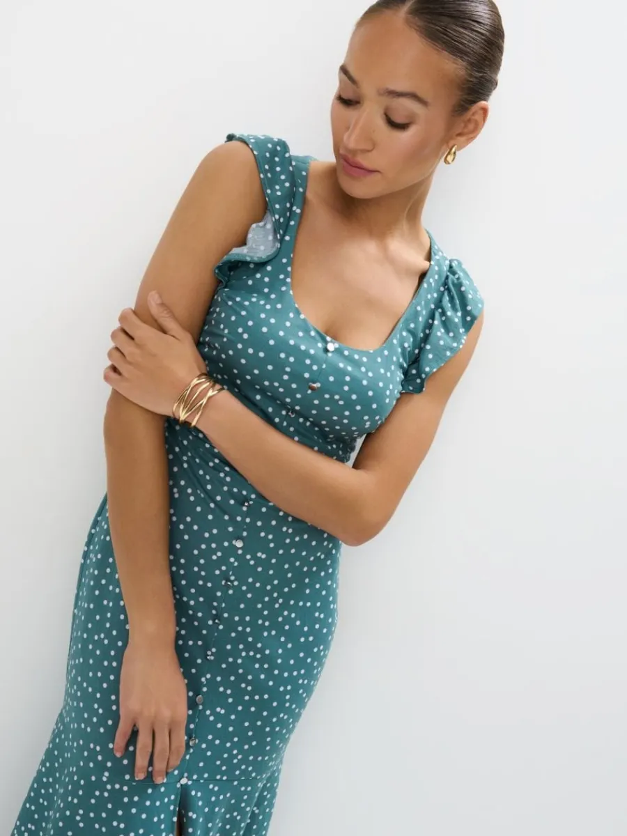 MOHITO Letnia sukienka midi miu0119towy Online