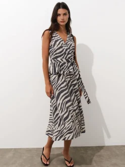 MOHITO Letnia sukienka midi beu017cowy Fashion