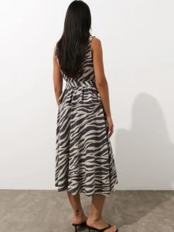 MOHITO Letnia sukienka midi beu017cowy Fashion