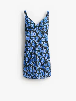 MOHITO Letnia sukienka mini w kwiaty niebieski Clearance