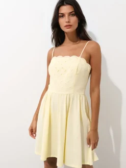 MOHITO Letnia żółta sukienka mini u017cu00f3u0142ty Online