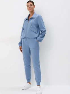 MOHITO Niebieska bluza z zamkiem bu0142u0119kitny Best