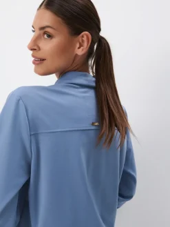 MOHITO Niebieska bluza z zamkiem bu0142u0119kitny Fashion
