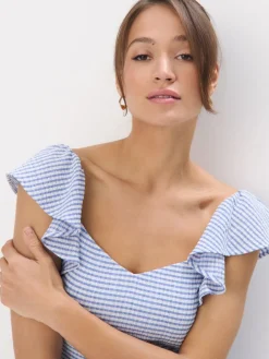 MOHITO Niebieska sukienka midi bu0142u0119kitny Best