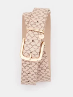 MOHITO Pasek w monogram beu017cowy Outlet