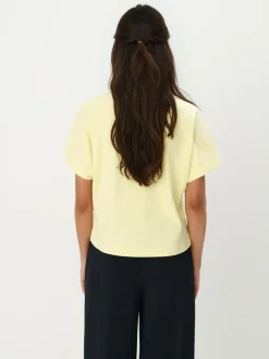 MOHITO Pastelowy t-shirt z merceryzowanej bawełny u017cu00f3u0142ty Hot