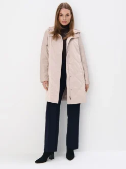 MOHITO Pikowana beżowa kurtka parka beu017cowy Fashion