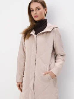 MOHITO Pikowana beżowa kurtka parka beu017cowy Fashion