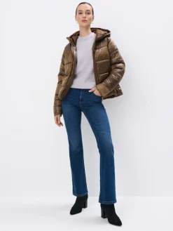 MOHITO Pikowana brązowa kurtka puffer bru0105zowy New