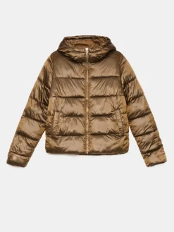 MOHITO Pikowana brązowa kurtka puffer bru0105zowy New