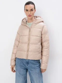 MOHITO Pikowana kurtka puffer kremowy Discount