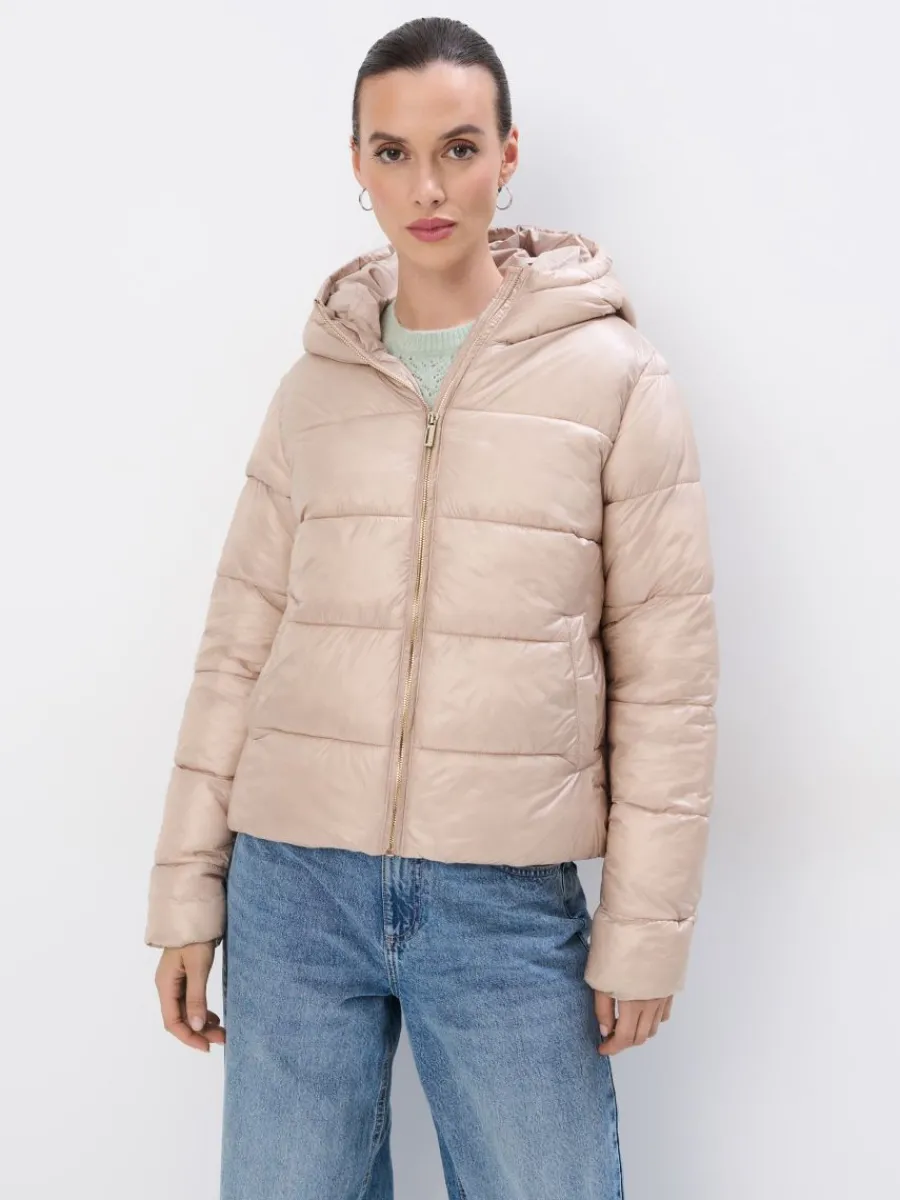MOHITO Pikowana kurtka puffer kremowy Discount
