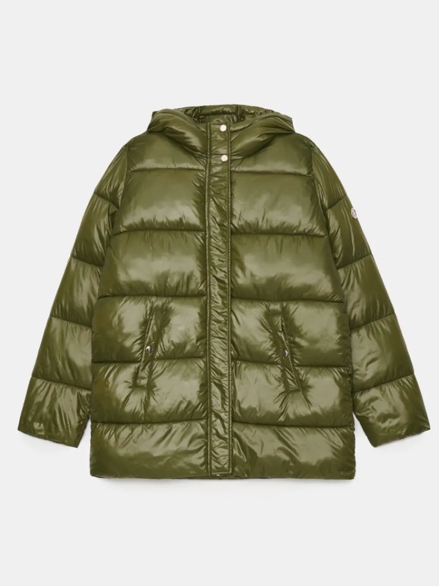 MOHITO Pikowana zielona kurtka oversize zielony Fashion