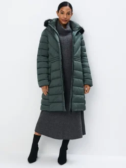 MOHITO Pikowany płaszcz zielony Fashion