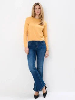 MOHITO Pomarańczowy sweter z wiskozą musztardowy Best