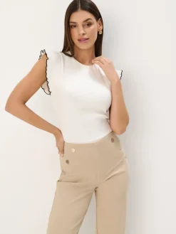 MOHITO Prążkowana bluzka biau0142y Sale