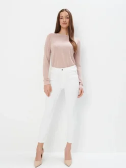 MOHITO Pudrowy sweter z metalizowaną nitką pastelowy ru00f3u017cowy Outlet