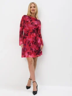 MOHITO Różowa sukienka mini w kwiaty mocny ru00f3u017cowy Online