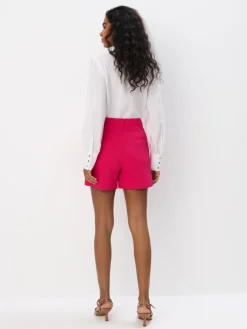 MOHITO Różowe szorty z ozdobnymi guzikami mocny ru00f3u017cowy Fashion