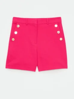 MOHITO Różowe szorty z ozdobnymi guzikami mocny ru00f3u017cowy Fashion