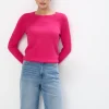 MOHITO Różowy sweter z wiskozą fuksjowy Outlet