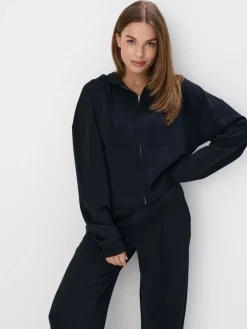 MOHITO Rozpinana bluza z dodatkiem modalu czarny Fashion