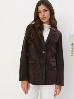 MOHITO Skórzana marynarka oversize bru0105zowy Sale