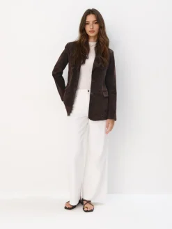 MOHITO Skórzana marynarka oversize bru0105zowy Sale