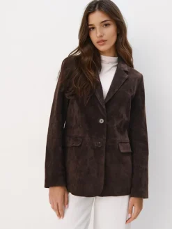 MOHITO Skórzana marynarka oversize bru0105zowy Sale