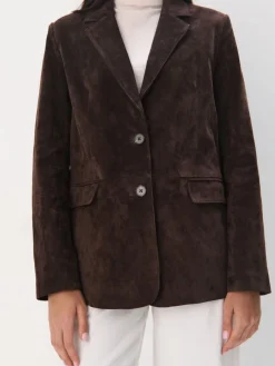 MOHITO Skórzana marynarka oversize bru0105zowy Sale