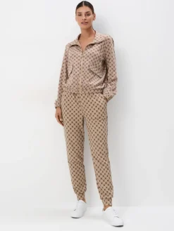 MOHITO Spodnie dresowe w monogram beu017cowy Discount