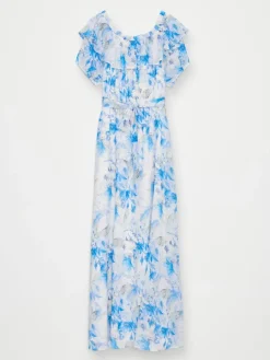 MOHITO Sukienka maxi w niebieskie kwiaty bu0142u0119kitny Best
