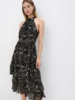 MOHITO Sukienka midi z dekoltem halter czarny New